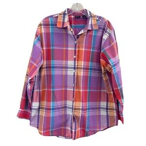 Gap Women's Plaid Button Down Shirt 100% Cotton Long Sleeve Size S